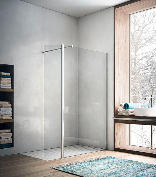 Walk-In Glasduschwand Eloa 975-990mm,H:1950mm,+300mm Klapp- teil,gesamt1290mm,Sigla 6mm